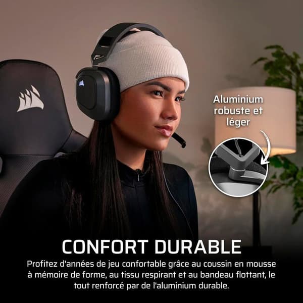 Trådlös gamingheadset Corsair HS80 Max Xbox Bluetooth Dolby Atmos - Stålgrå