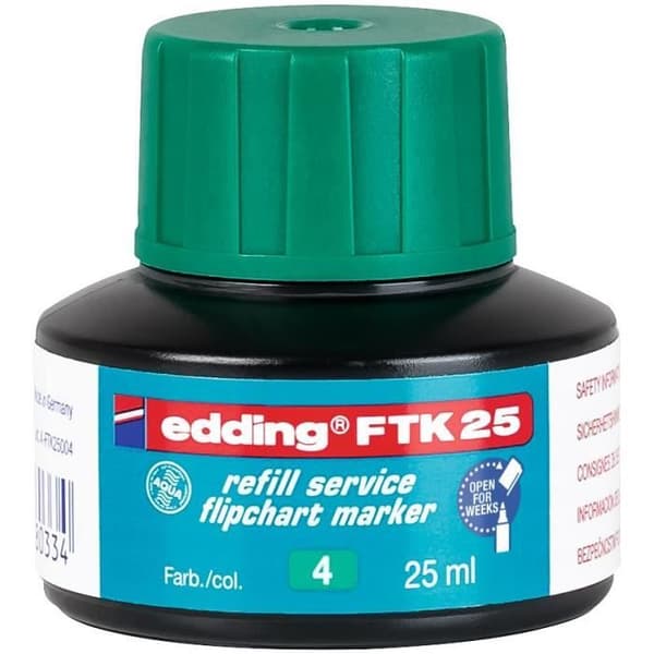 Edding påfyllning av bläck FTK 25 - Grön för whiteboardmarkörer