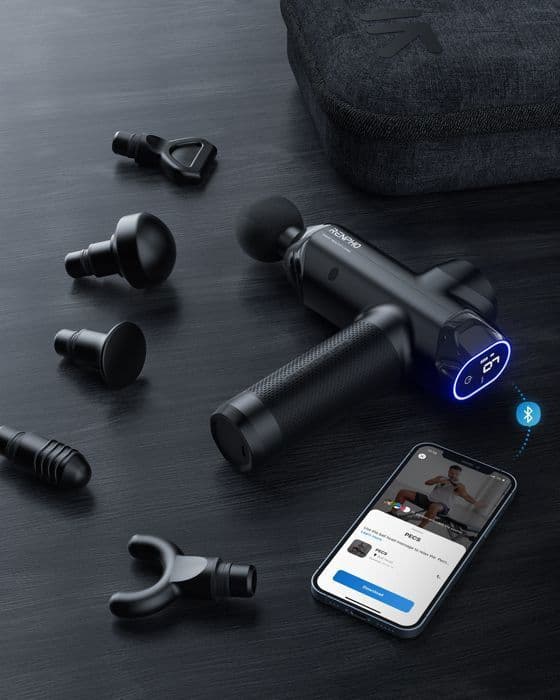 RENPHO - Power+ Thermacool massagepistol - Bluetooth - Svart