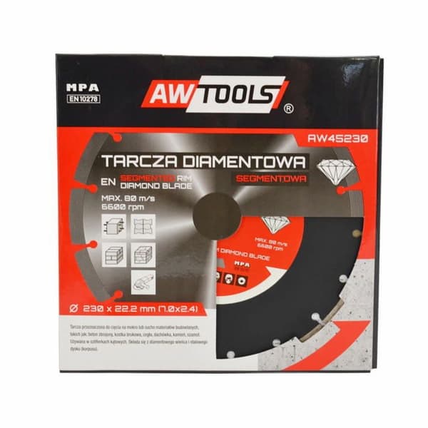 Diamantskiva AWTOOLS 350 x 32-25,4-22,2 / segmenterad
