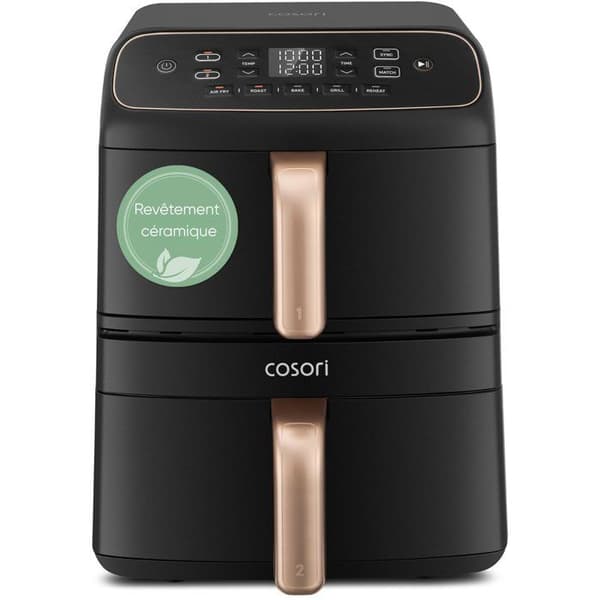 COSORI luftfritös - Turbo Tower Pro Smart Compact - Kapacitet 8,6L - 5 program - 2630W - Svart