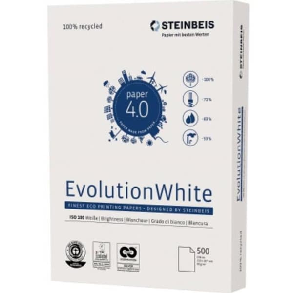 Universellt tryckpapper STEINBEIS Evolution White A4 1553998 DIN A4 80 g-m² 500 ark vit
