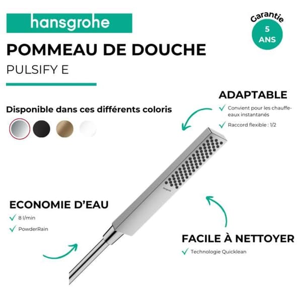 HANSGROHE Pulsify E 100 EcoSmart duschhuvud mattsvart