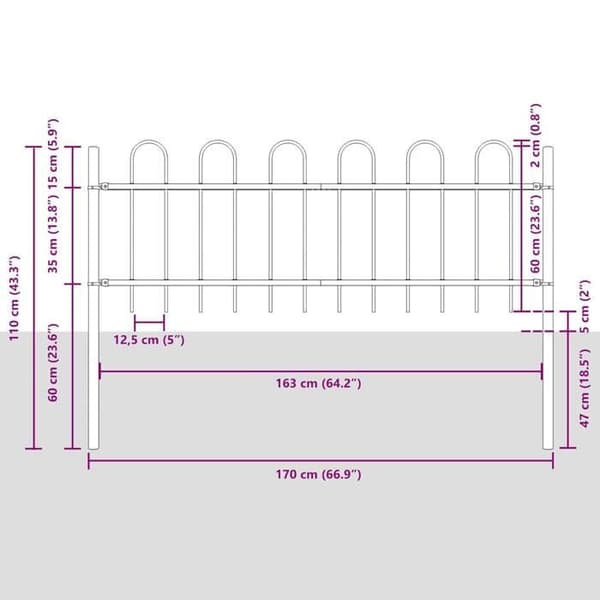 vidaXL Trädgårdsstängsel BOXTEL Vit 42003883