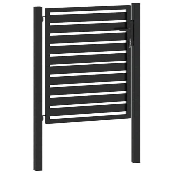 Svart låsbart trädgårdsportal 100x100 cm aluminium