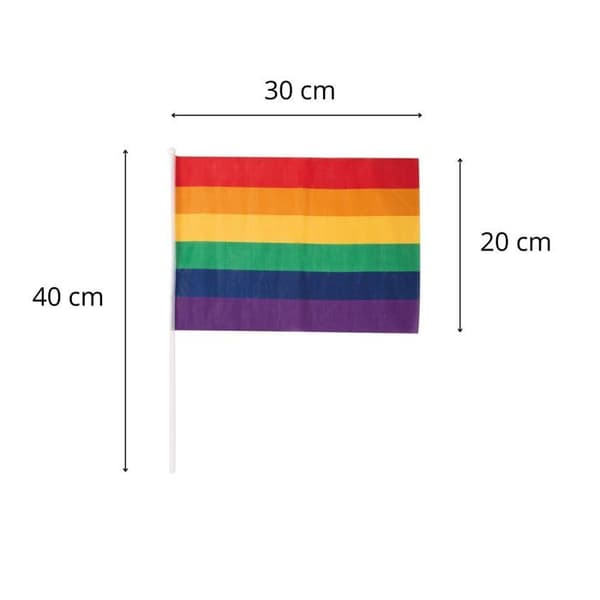 Regnbågsflagga - Dimension: 30 x 40 cm