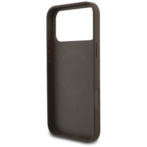 Coque Guess 4G Ring Classic Logo MagSafe för iPhone 17 Pro Max - Brun