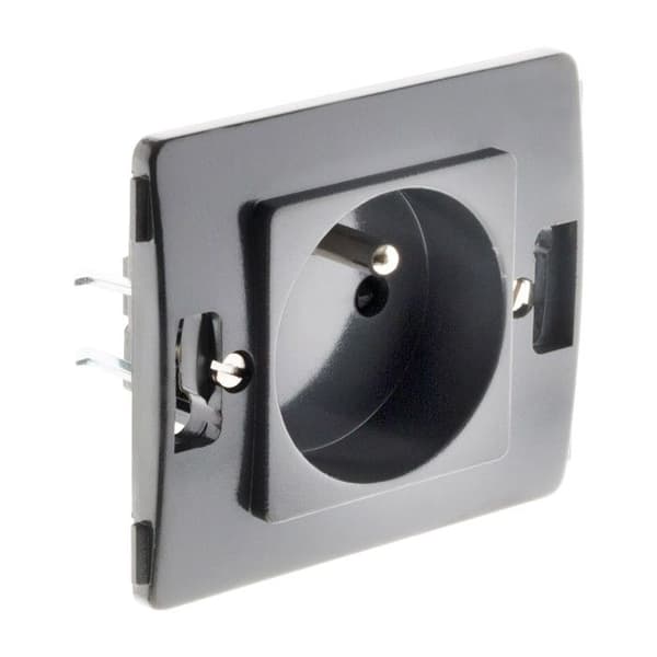 Prise 2P+T 16A Venus composable - svart - Zenitech