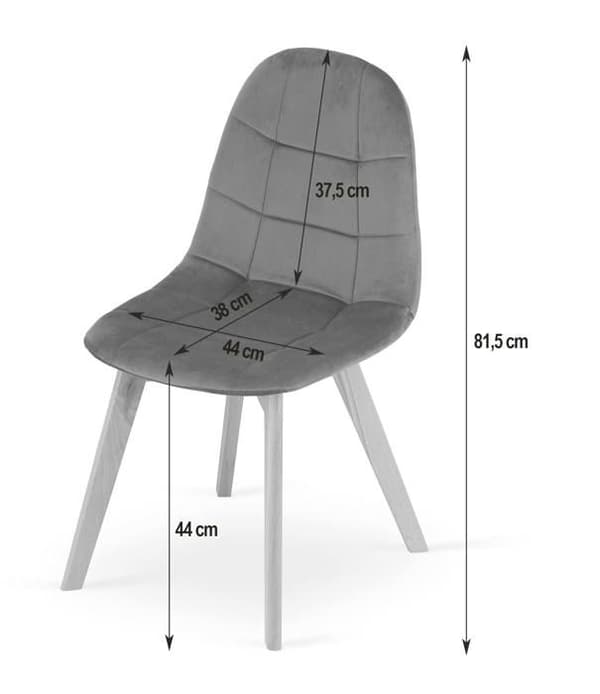Stol BORA - mörkgrön sammet x 2, OSKAR, modern design