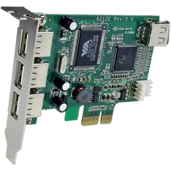 StarTech PEXUSB4DP - PCIe-kontrollerkort 4 portar USB 2.0 (3x externa USB-A + 1x intern USB-A)