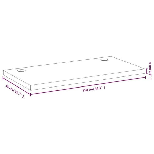 vidaXL bordsskiva 110x55x4 cm Bambu 352763