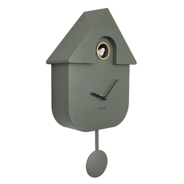 Modern väggklocka Cuckoo grön