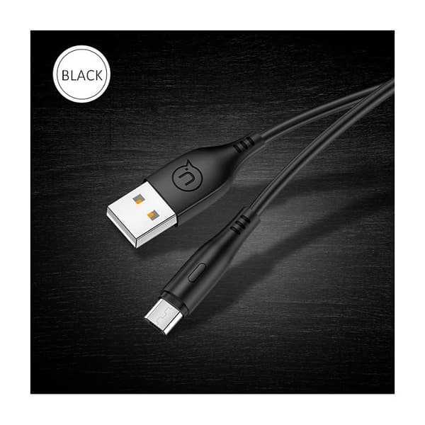 Fil USAMS MicroUSB 1m Svart Snabbladdare