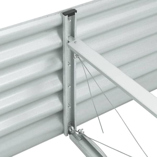 Jardinière - vidaXL - 320x80x44 cm - Galvaniserat stål - Silverfärgad - Rektangulär