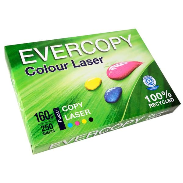 Papier - EVERCOPY - A4 - 250 Ark - 160g - Certifierad Blå Ängel Laser Vit