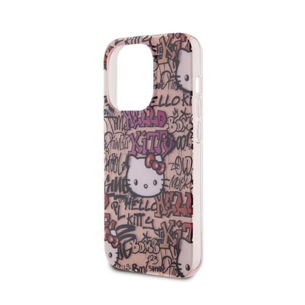 Telefonfodral - HELLO KITTY - iPhone 13 Pro Max - Rosa - Mjuk - Graffitidesign