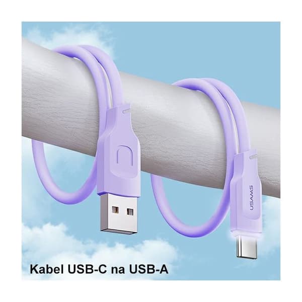 USB-C-kabel USAMS 1,2 m, snabb laddning, lila