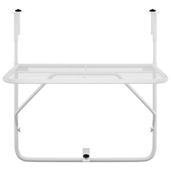 vidaXL Balkongbord Vit 60x40 cm Stål