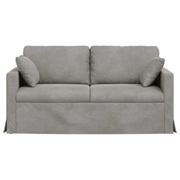 Ljusgrå Soffa 158 x 78 x 80 cm Sammet