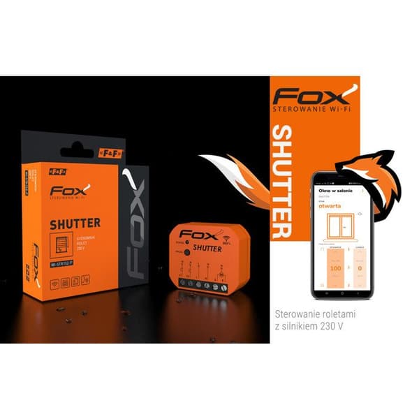Wi-Fi rullgardinsregulator SHUTTER FOX med motor 230V