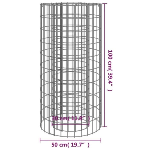 vidaXL Gabion Eldstad Ø 50 cm Galvaniserat järn, Gabion Eldstad, Utomhus Eldstad Gabion, Rund Gabion Eldstad, Eldstad 153559