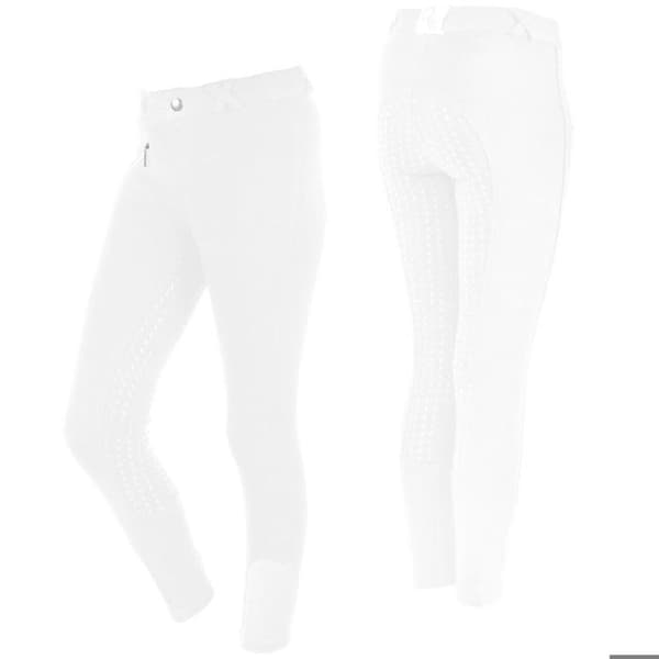 Ridbyxor Full grip tjej Q-essentials - vit