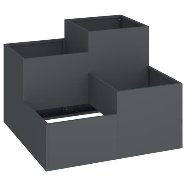 Planteringskärl 80x80x60 cm i antrasitstål
