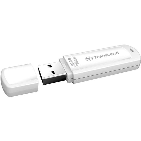 TRANSCEND JETFLASH 730 USB-nyckel - 128 GB - Vit - USB 3.0