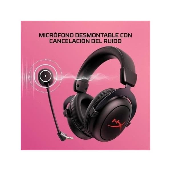 Trådlös headset - HyperX - Cloud II Core - 80 timmars batteritid - DTS rymdljud - Minnesskum komfort