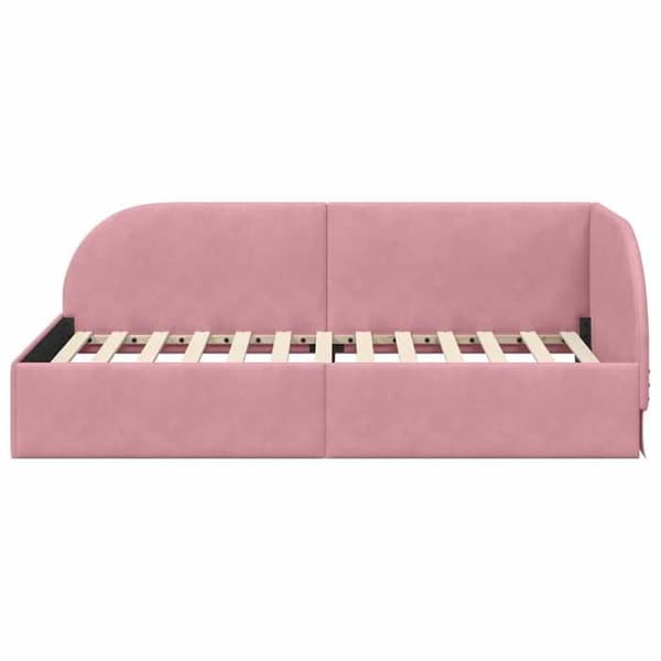vidaXL Hörnsäng Rosa 80 x 200 cm Sammet 42016629