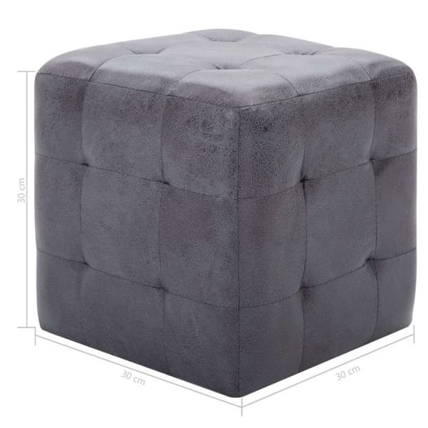 vidaXL 2 st påsar Grå 30 x 30 x 30 cm Mocka konstläder