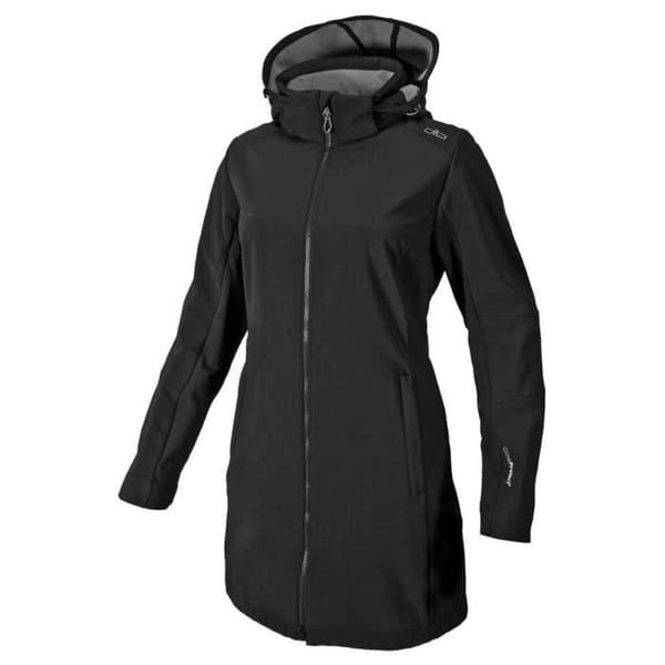 Softshelljacka dam - CMP - Zip Hood - Bergsbestigning - Svart