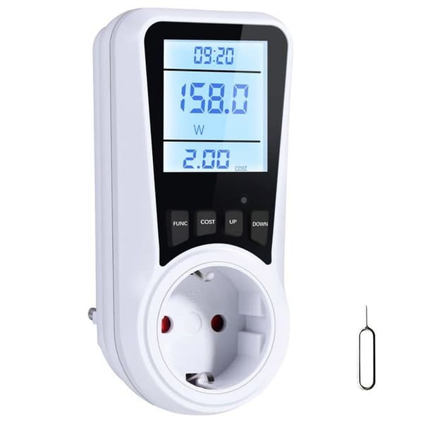 Programmerbar kontakt - VINABO - Vinabo - 3680W - 16A - Bakgrundsbelyst LCD-display