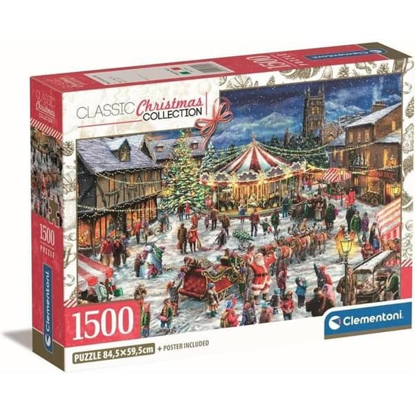 Pussel - Julmässan - 1500 bitar - 84,5 x 59,5 cm - Affisch ingår