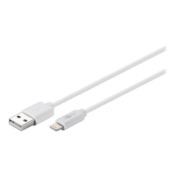goobay USB Lightning-kabel för Apple iPad-iPhone-iPod 3m vit