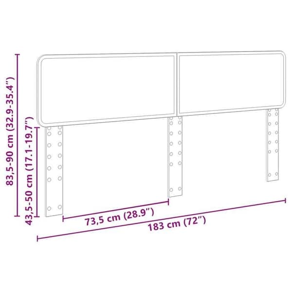 Sänggavel - VIDAXL - 180 cm - Brun ek - Ingenjörsträ - Nutida