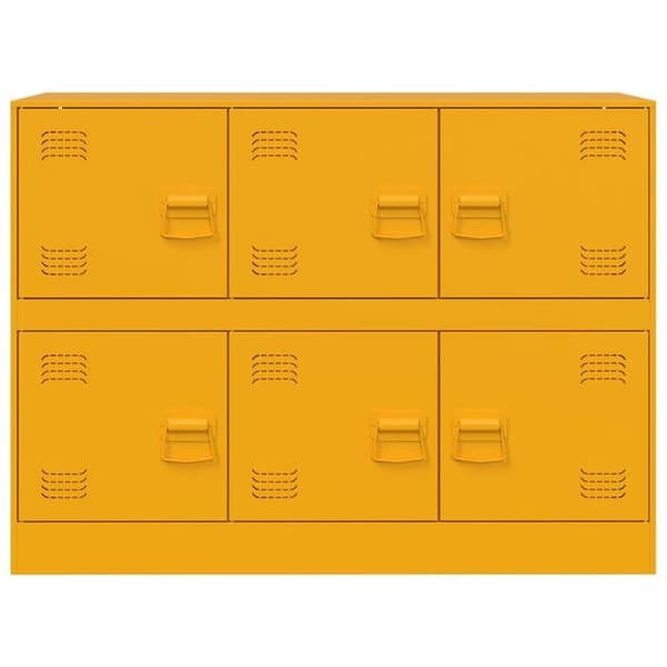 vidaXL Buffé gul senap 99x39x73 cm stål 841796