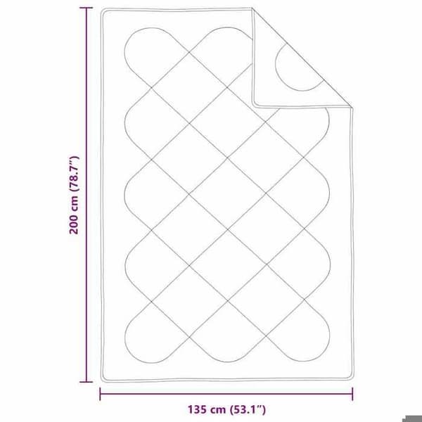 vidaXL Duntäcke Vit 200 x 135 x 4 cm Polyester 42007757
