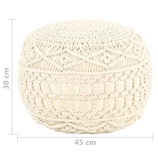 vidaXL Handgjord Makrame-puff 45x30 cm Bomull