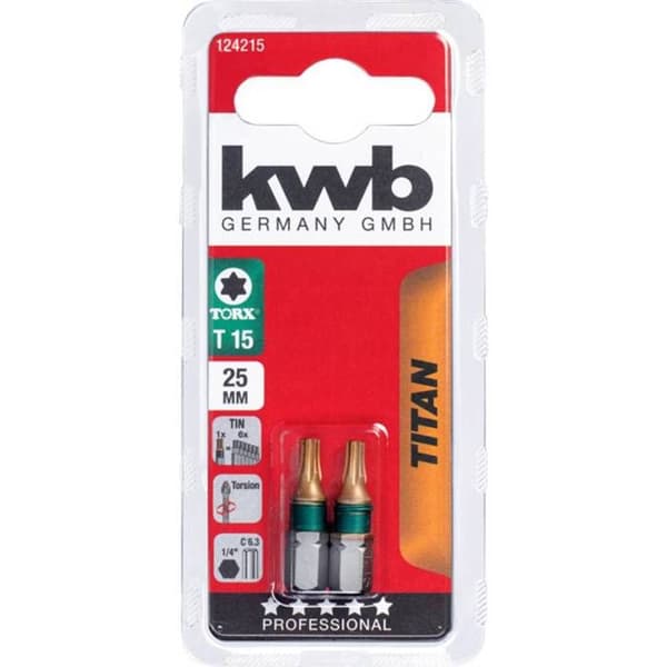 KWB TITANIUM-bitar, 25 MM - 124215