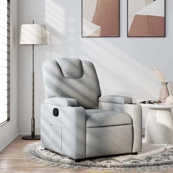 vidaXL Recliner i ljusgrått tyg 3205508