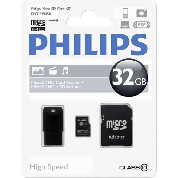 Flashminneskort - PHILIPS - FM16MP45B/00 - 16 GB - Klass 10 - UHS-I