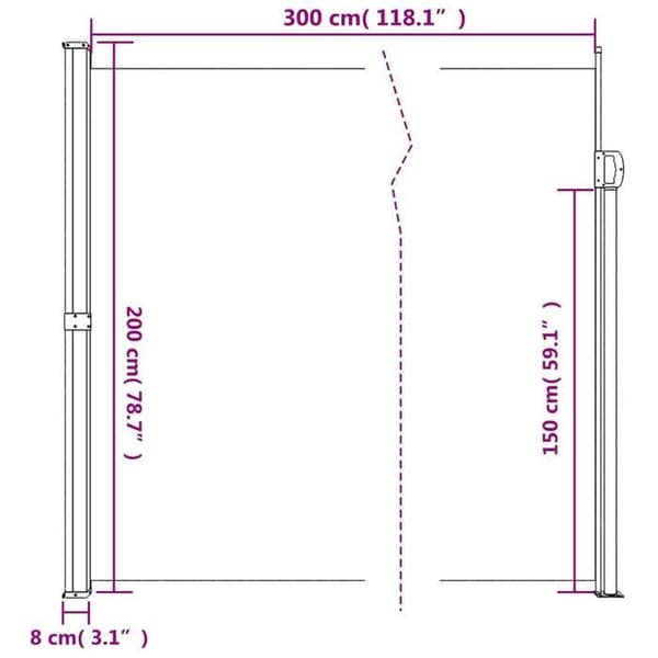 vidaXL Utdragbart sidotak kräm 200x300 cm 4004355