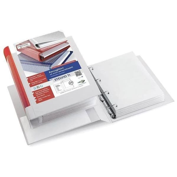 Mapp - SEI Rota - 4 D-ringar - 22 x 30 cm - Vit - Anpassningsbar