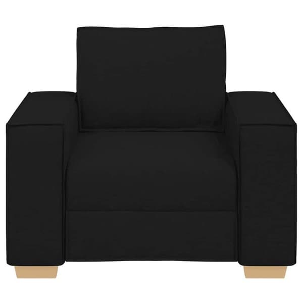 Fåtölj - Svart - 100% polyester - 1 plats - Breda armstöd