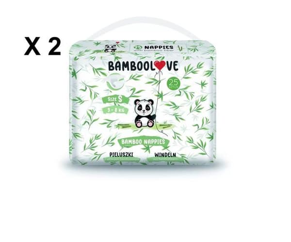 Couche Bamboolove storlek S (3-7 Kg) 25 blöjor