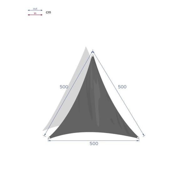 Triangulärt solskydd "Curacao" vit 5x5x5m i polyester - Hespéride