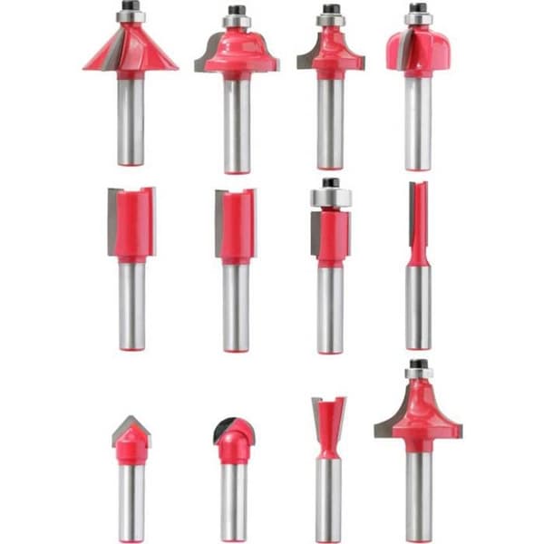 kwb 757295 Fräsbitssats Volframkarbidskaft Diameter 8 mm 12 stycken