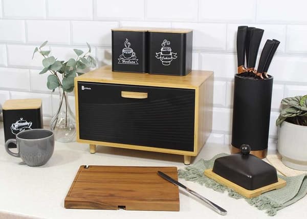 Brödförvaring - BRUNBESTE - 4252 - Bambu - Stål - Modern och ergonomisk design