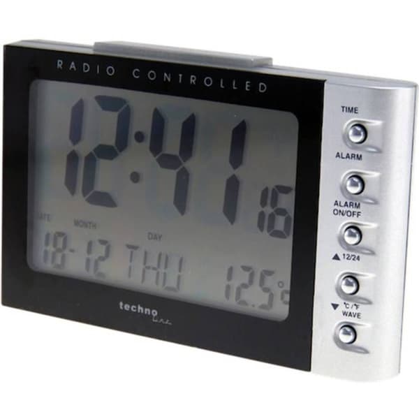 Radiostyrd väckarklocka Techno Line WT 188 silver, svart